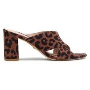 Stuart Weitzman Brown Leopard Print Mules